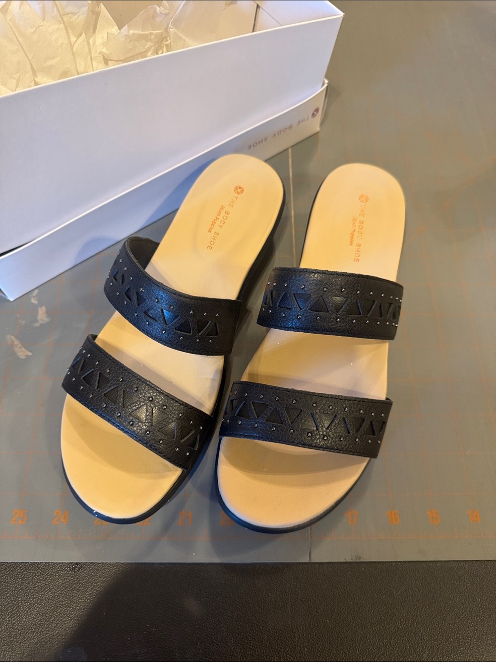Hush Puppies Black Double-Strap Slide Sandals